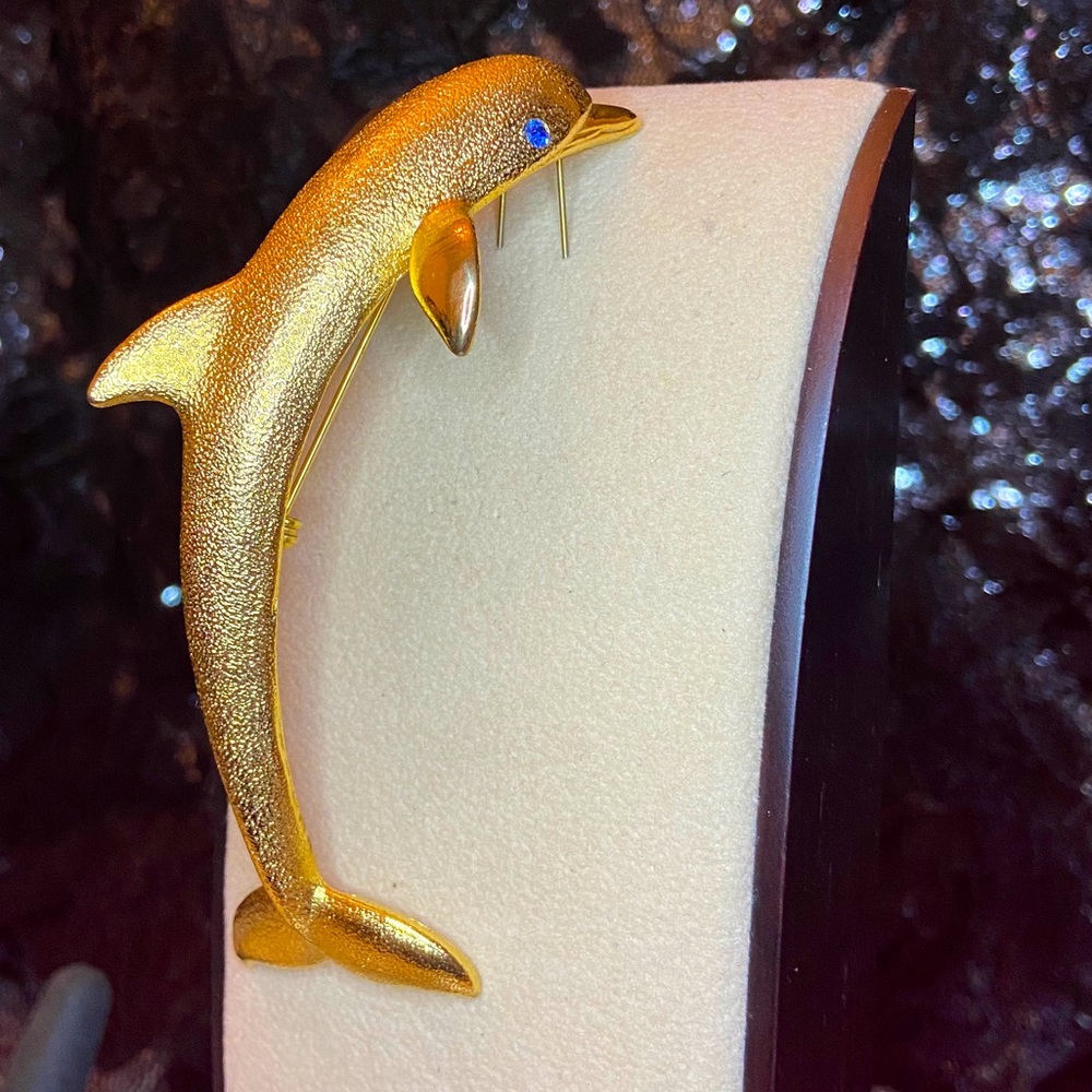 Vintage Large Dolphin Brooch